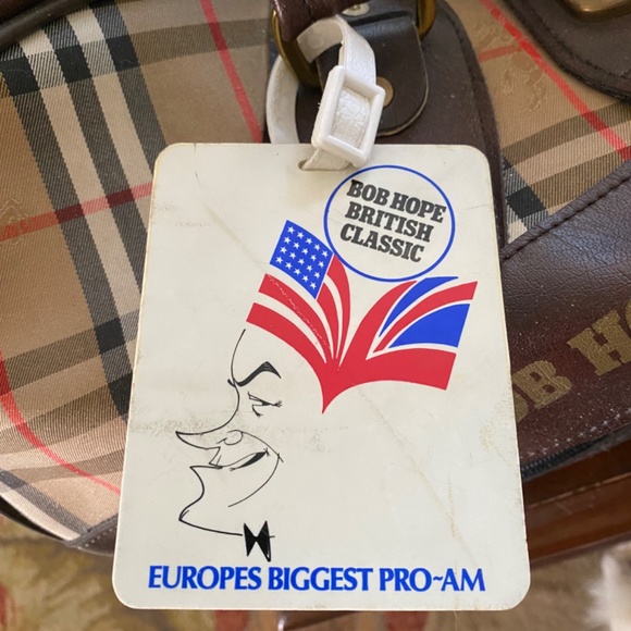 BURBERRY Classic XL Plaid Canvas Leather Duffle Travel Bag James Garner Bob Hope - Picture 8 of 12